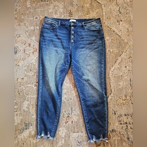Kancan Buttonfly Ankle Jeans Sz 34 With 26" Inseam